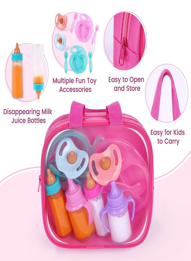 BABESIDE 13 Pcs Baby Doll Accessories Set, Magic Baby Doll Bottles and Accessories Toy Babys Bottles with Disappearing Milk, Babydoll Accessories for Girls Pretend Play Toy - Image 2